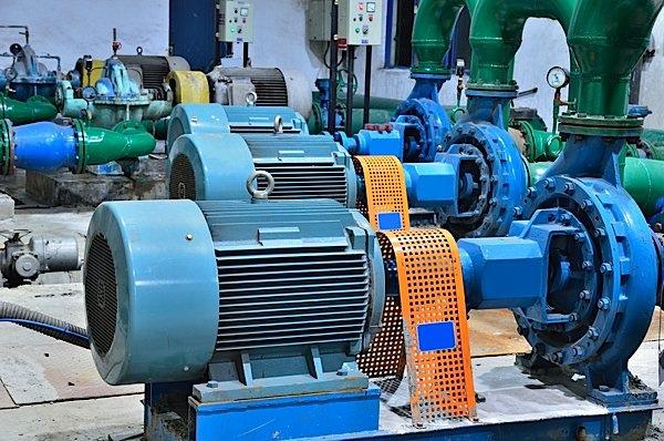 Using a VFD on pumps, like this sewage treatment pump, can reign in energy costs and extend the life of the motor running the pump.