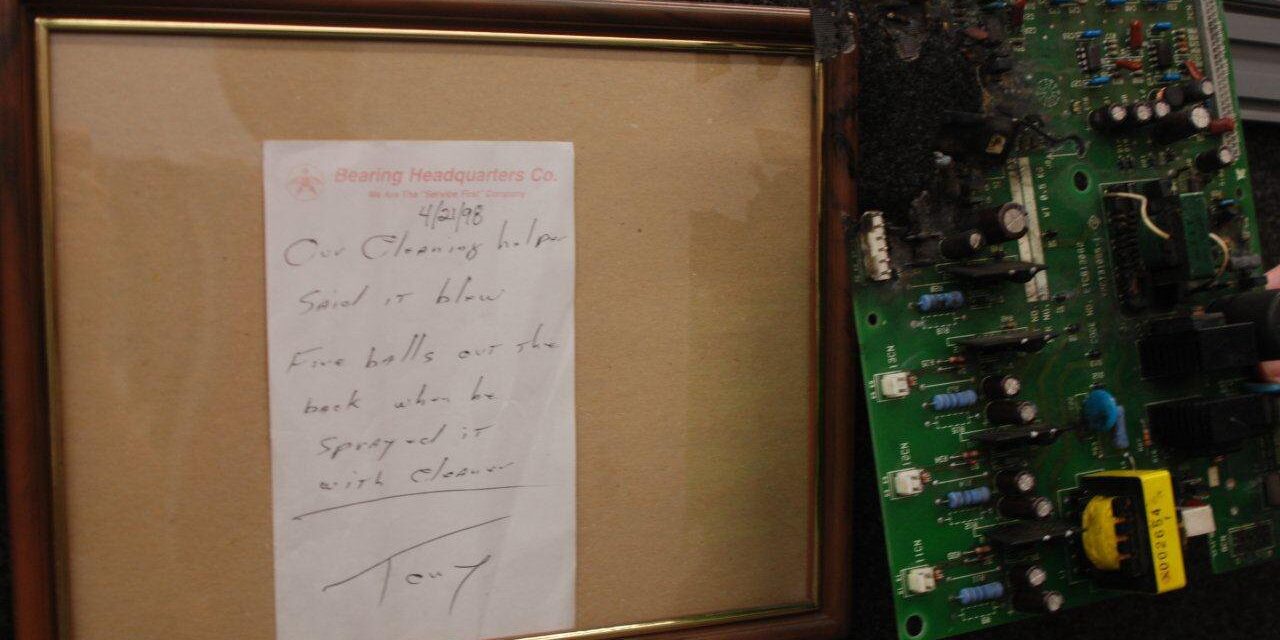 Janitor Blows Up Electronic Board with Cleaner